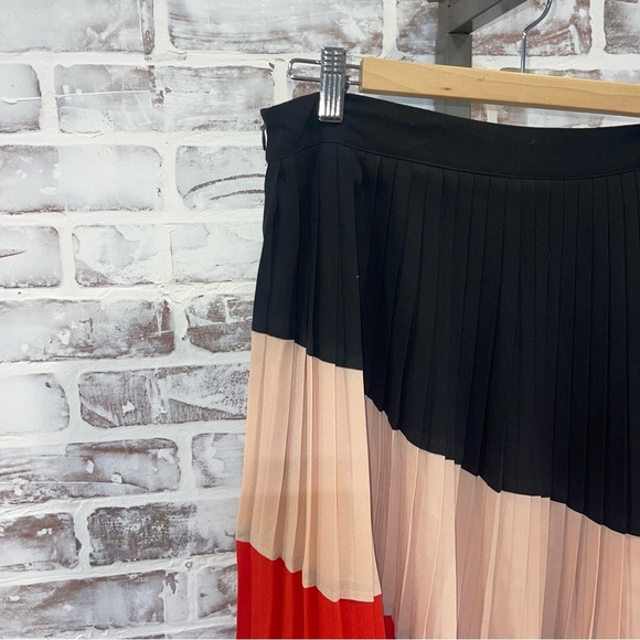 Maeve color blocked  Pleated Skirt large - Picture 6 of 11